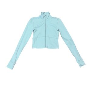 Aritzia Light Blue Cropped Zip Jacket